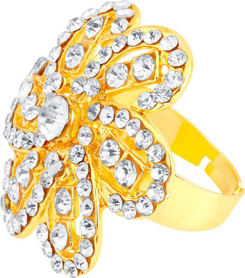 Sukkhi ShoStopper Glistening Designer Gold Plated Ring SJ8003R Alloy Gold Plated Ring