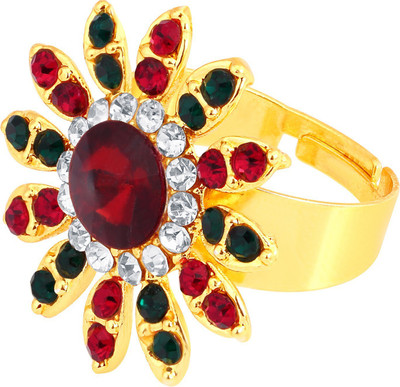 Sukkhi ShoStopper Dazzling Designer Gold Plated Ring SJ8004R Alloy Gold Plated Ring
