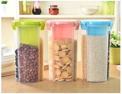 Zeom Plastic Grocery Container  - 2000 ml(Pack of 3, Multicolor)
