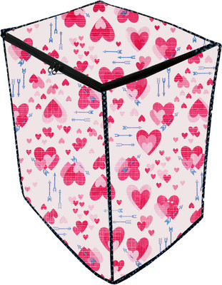 JM Homefurnishings Semi-Automatic Washing Machine  Cover(Width: 83 cm, Brink Pink, White)