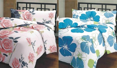 kush enterprises Floral Single AC Blanket for  AC Room(Microfiber, Pink and Blue)