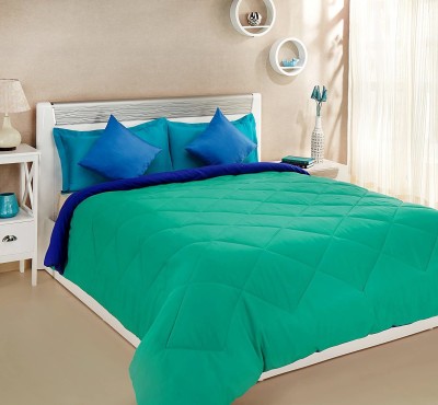 Relaxfeel Solid Single Comforter for  Mild Winter(Microfiber, sea green and blue)