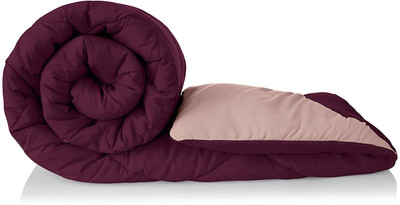 DORISTYLE Solid Single Comforter for  Heavy Winter(Poly Cotton, wine and beige)