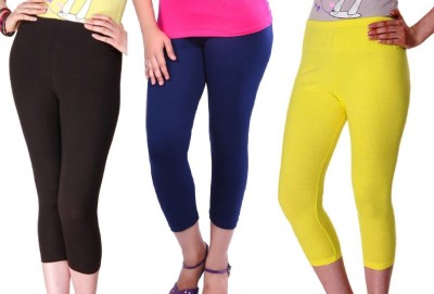 FeelBlue Women Dark Blue, Black, Yellow Capri