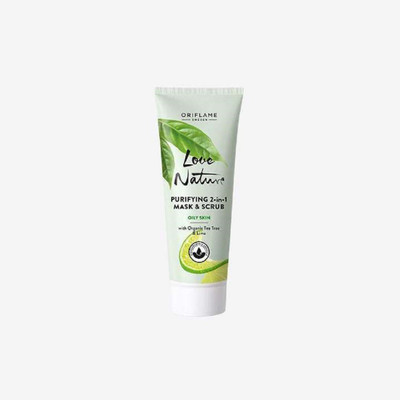 Oriflame Sweden Love Nature 2in1 Purifing Mask & Scrub Tea Tree & Lime Face Wash(75 ml)