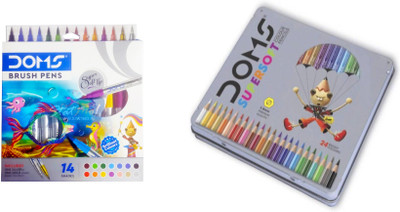DOMS Art Creation hexagonal Shaped Color Pencils(Set of 2, Multicolor)