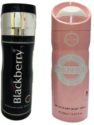 St. Louis BlackBerry and PinkBerry Body Spray  -  For Men & Women(400 ml, Pack of 2)