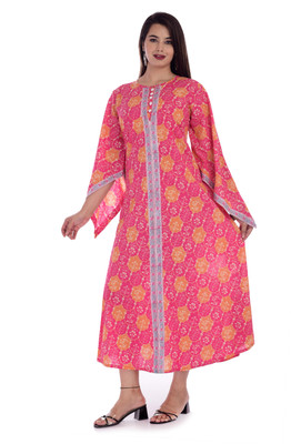 Handicraft-Palace Women Gown Pink Maxi/Full Length Dress