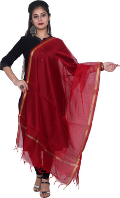SHREEMAA CREATIONS Cotton Blend Solid Women Dupatta