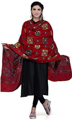 archana fashion club Pure Cotton Embroidered, Embellished Women Dupatta