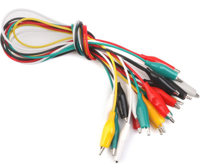 Rudr 50 cm Double Ended Crocodile Clips Cable Alligator Wire Testing 10 Pieces Probe and Tester Electronic Hobby Kit