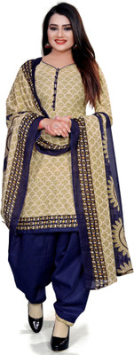 Swaron Cotton Geometric Print, Printed Salwar Suit Material(Unstitched)