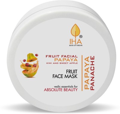 IHA Papaya Panache Face Mask - Herbal Fruit Face Pack, Hydrating, Tan Removal and Depigmentation for Glowing Skin - Papaya Facial Mask for Women, Normal to Dry Skin, 500G(500 g)