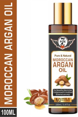 7 FOX Cold Pressed Moroccan Argan Oil For Skin & Hair Pure & Natural (100 ml) Hair Oil(100 ml)