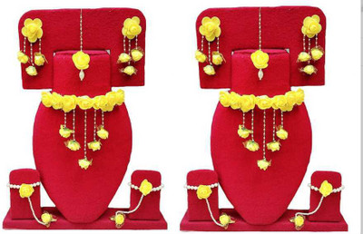 P. R. PRINTS Fabric, Alloy Yellow Jewellery Set(Pack of 1)
