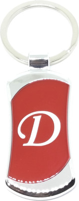Arkanum ARK1178 Fancy D Alphabet Red Name Initial Metal Keyring Key Chain