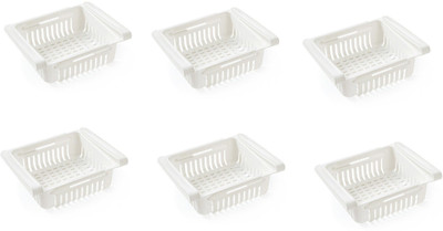 DEAGAN Fruits/Vegetables Kitchen Rack Plastic Fridge Organizer Drawer ,Adjustable Fridge Storage Basket, Fridge Racks Tray Sliding Storage Racks