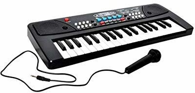 NKZ 37 Key Piano Keyboard Toy for Kids with Mobile Charger Power Option, USB Cable and Recording- 2020 Latest Edition(Black)