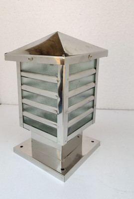 PR Prashant r_4_squre med Gate Light Outdoor Lamp(Clear, Silver)