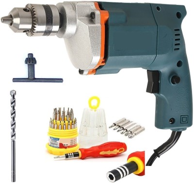 Shafiq international Drill Machine Power 10mm 350W with 1 Drill Bit + Jackly 31 in 1 Pcs Toolkit Power & Hand Tool Kit(34 Tools)