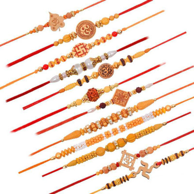 Aahum Sales Designer Rakhi 12 Pcs Assorted Rakhi  Set(12)