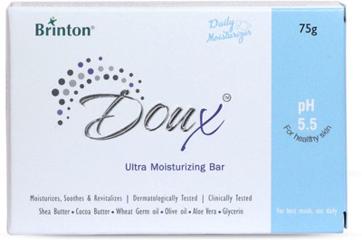 Brinton DOUX Daily Ultra Moisturizer Soap Bar |with Olive Oil,Cocoa & Shea Butter PH 5.5(2 x 37.5 g)
