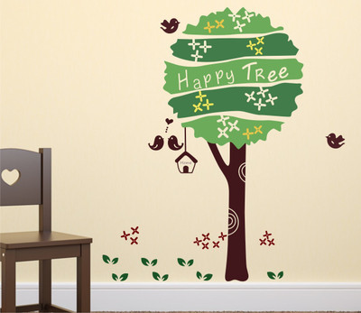 Littlebuds 80 cm Happy Tree Removable Sticker(Pack of 1)
