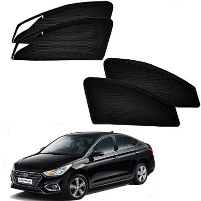 RAKRISH Rear Window, Side Window Sun Shade For Hyundai Verna(Black)