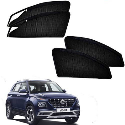 HARKRISH Rear Window, Side Window Sun Shade For Hyundai Venue(Black)