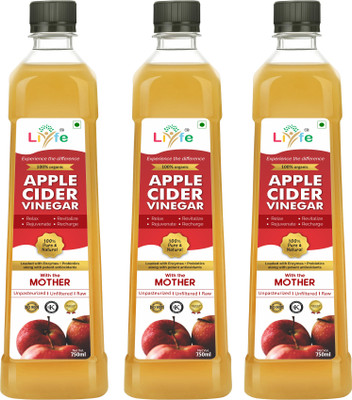 LIYFE Organic Apple Cider Vinegar with Mother Vinegar (750 ml, Pack of 3) Vinegar(3 x 750 ml)