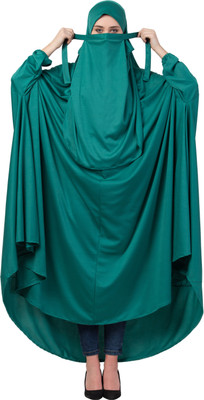BAHAYA Polyester Self Design Abaya(Green)