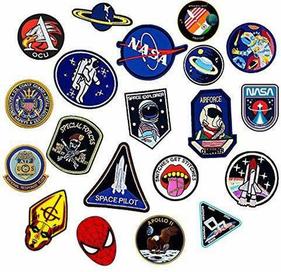 LazyChunks Printed Iron Patches SA Style Decoration for Clothes Printed T-Shirt Thinnest Patches for Jackets; Top; Hats;Bags; Multicolour Design (Pack of 20)