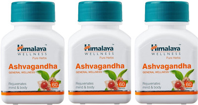 HIMALAYA Ashvagandha for General Wellness (Pack of 3)(Pack of 3, 180)