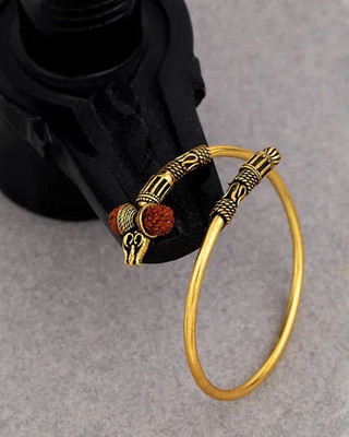 Green Spiritual Stainless Steel Silver Coated Kada