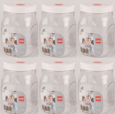 cello Plastic Grocery Container  - 1500 ml(Pack of 6, White)