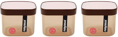NAYASA Plastic Grocery Container  - 550 ml(Pack of 3, Brown)