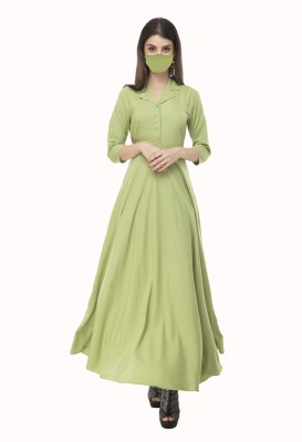 Rudraaksha Women Maxi Light Green Dress