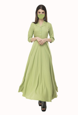 Rudraaksha Women Maxi Light Green Dress