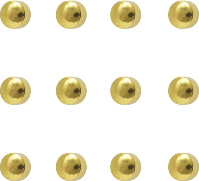 STUDEX 4MM Large Traditional Ball 24K Pure Gold Plated (12 Pair) Piercing Metal Stud Earring