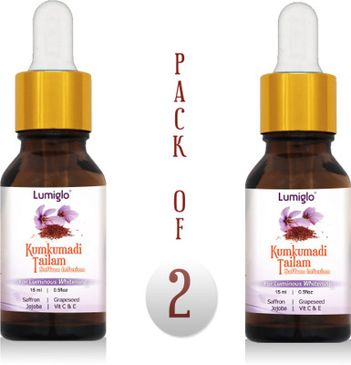 lumiglo Premium Kumkumadi Tailam | For Lumionus Whitening | With Sandalwood Extracts | Ultimate Elixir For Skin (PACK OF 2)(30 ml)
