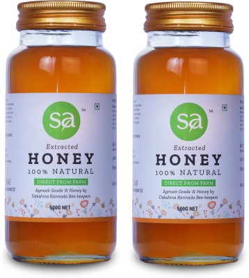 SAVAYAV Organic Honey 1 kg - Pure & Natural Multi Flora Honey From Dakshina Kannada Beekeepers(2 x 500 g)