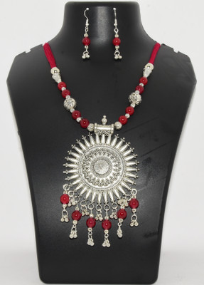 Praanjali'S Collections Metal, Oxidised Silver, Alloy Multicolor Jewellery Set(Pack of 1)