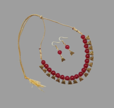 SUBHARPIT Brass Gold-plated Red Jewellery Set(Pack of 1)