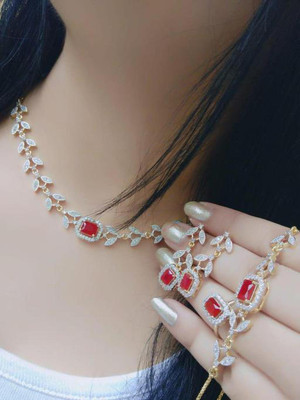 N P FASHION Brass Gold Jewellery Set(Pack of 1)