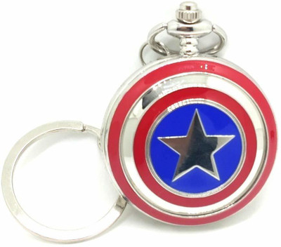 gtrp Captain-America-Shield-Shaped-Pocket-Watch-Metal-Keychain Key Chain