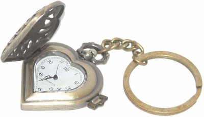Vishu ENT Heart Shape Designer Pocket Watch Vintage Clock Metallic Keychain/Key Chain/Keyring/Key Ring (Made in India) Key Chain