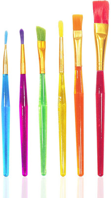 BVM GROUP 6 Different Sizes Synthetic Flat Paint Brush for Oil, Acrylic Paintings (Set of 6)(Set of 1, Multicolor)