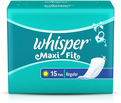 Whisper Maxi Fit Sanitary Pads -15 Pads (Regular) Sanitary Pad(Pack of 15)