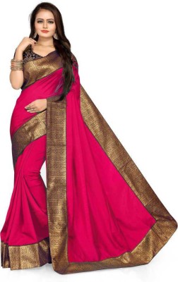 VRINDITA FASHION Woven Madurai Art Silk, Lace Saree(Pink)