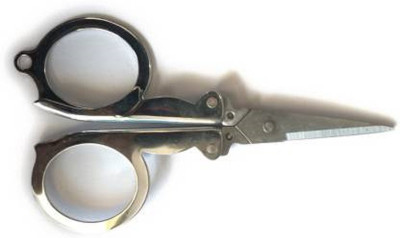 RN Folding stainless steel Scissors_Pack of 2 Scissors(Set of 2, Silver)